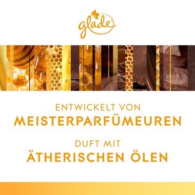 Glade Duftkerze Honey & Chocolate, 112 g, süßer Raumduft