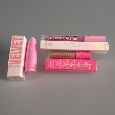 Jeffree Star Lipstick/Gloss Bundle Christmas Cookie, More Than Friends, Unfazed