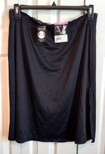 Vassarette Nylon Half Slip Womens Sz XL 24" Adjustable Black Lace Waistband NEW