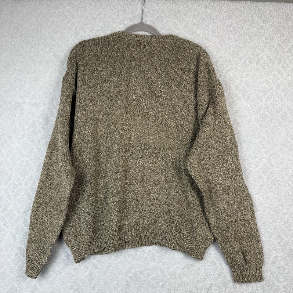 Suéter De Colección Gap Grueso Tejido Hombres L Gris Jaspeado Algodón Cuello Redondo Cabincore Años 90 Foto 4 de 4