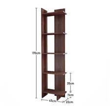 Industrial Modern 5-Tier Corner Bookshelf Shelf Unit Bedroom Livingroom Decorati
