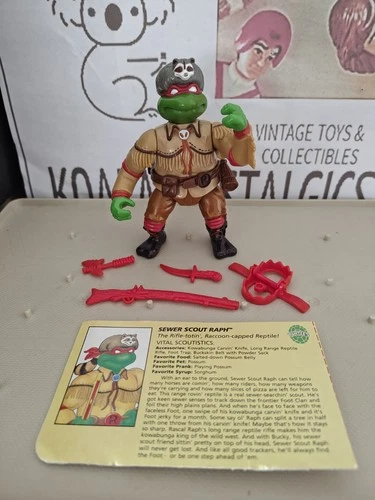 Vintage TMNT Ninja Turtles Figure Sewer Scout Raph 1992 COMPLETE