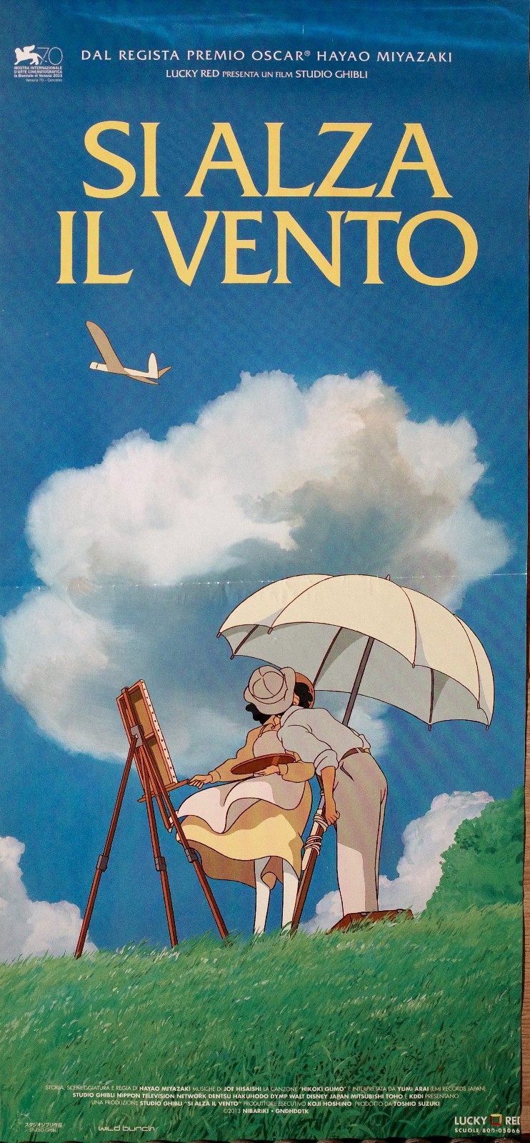 Locandina originale film Si alza il vento (2023) - Regia di Hayao Miyazaki