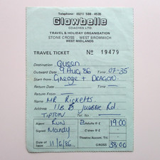 Queen Knebworth Park 1986 Tour Coach Ticket Stub Final Freddie Mercury Concert