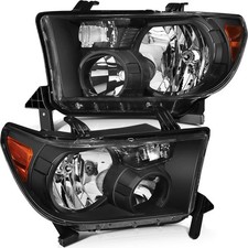 Headlights Toyota Sequoia 08-17 Tundra 07-13 Black Housing Clear Lens 811500c051