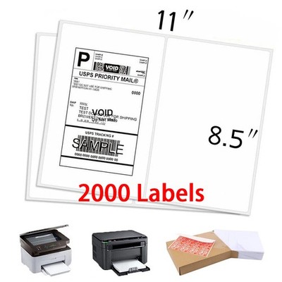 US 2000 Shipping Labels 8.5 x 5.5 Rounded Corner Self Adhesive 2 Per Sheet Blank