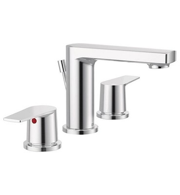 Slate Chrome Widespread Lavatory w/ 50/50 Waste, 1/2'' IPS