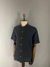 AllSaints Mens Casual Shirt Size L Gray Cotton Short Sleeve Button Up