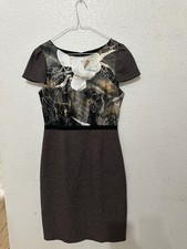 Women’s Tahari Cap Sleeve Pencil Brown Dress Size 4