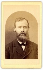Antique CDV Circa 1870s J. Farrington Bearded Man In Suit New York
