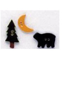 Mill Hill Ceramic Buttons 86084 moon bear pine tree