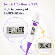 BASAL THERMOMETER OVULATION FERTILITY DIGITAL SWITCH C/F SCALE +FREE BBT CHART