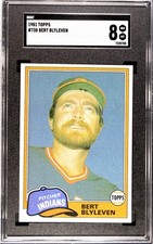 1981 Topps Bert Blyleven #738 Indians SGC 8 (NM/MT) HOF