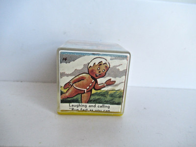 Vtge 50s Plastic Clear Rattle Story Blocks -Building Blocks The Gingerbread Boy