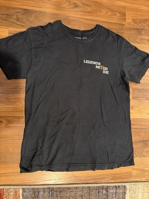 VLONE Legends Never Die Black Orange Graphic Men's Short Sleeve T-Shirt Size L