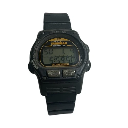 Vintage Men’s 20th Anniversary Timex Ironman Triathlon Watch New Battery 37mm