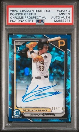 2024 Bowman Draft Sapphire Konnor Griffin 1st Chrome Auto 062/199 PSA 9 MINT