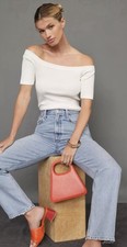 Citizens of Humanity Rey Off-The-Shoulder Top Grey Size Small Made in USA