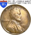 1931 (P) Lincoln Wheat Cent Penny 1c - *CLEANED* Very Fine (VF)