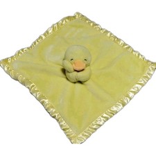 CARTER'S Sleepy Yellow Duck Lovey Security Blanket Plush Baby Toy Satin Trim