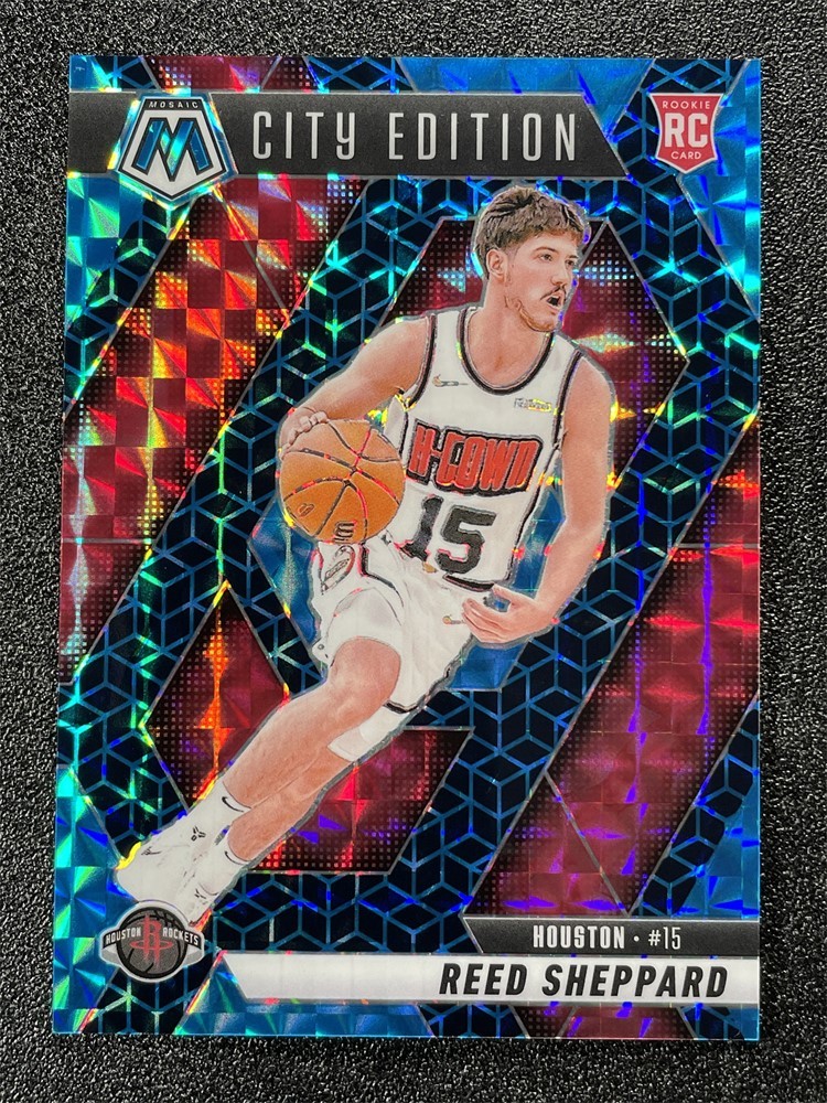 2024-25 Panini Mosaic Reed Sheppard #276 City Edition Spectris Blue FOTL RC /25