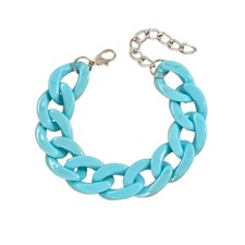 80s 90s Neon Chunky Link Acrylic Bracelets Sweet Macaron Candy Color Resin - 01