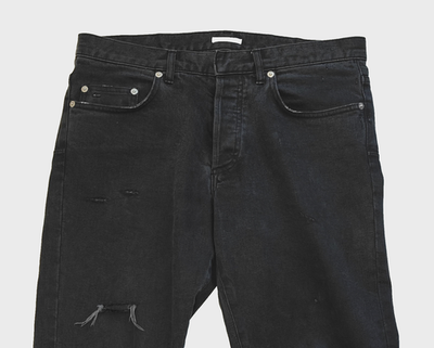 DIOR Homme Japan Black Distressed Destroyed 'Authentic 16.5' Denim
