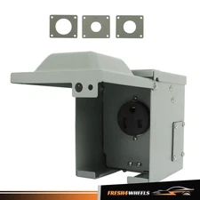 50 AMP RV Power Outlet Panel Receptacle Electrical Power Outlet Box NEMA 6-50R