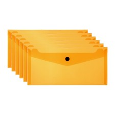 6 Pack A6 Plastic Expanding File Folders with Snap Closure, Orange
