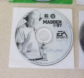 Lot Of 4 Sega Saturn Games - Tomb Raider - Madden - Big Hurt - Soccer