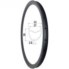 29er 650b Mtb Bike Carbon Rim Asymmetric Clincher Tubeless Bicycle Wheel 30x33mm