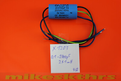 X1203 Entstörkondensator 0,1µF+2x2700pF+2 x 1mH 250V Störschutzfilter 0,1uF+2,7n