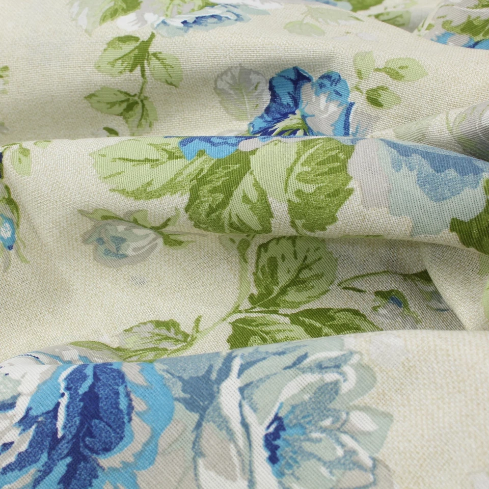 Stoff Meterware Rosen Blau Mischgewebe 280 cm Tischdecke Vorhang Kissen Deko - Bild 3 von 4