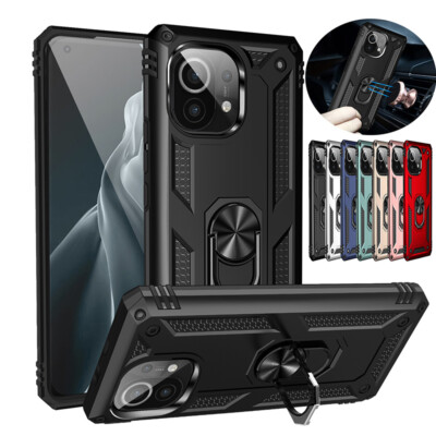 For Xiaomi Mi 11 10 10T Pro Note 10 Lite Shockproof Ring Holder Stand Case Cover