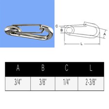 5 Pc 1/4'' Stainless Steel Marine Boat Spring Snap Type Harness Clip T316