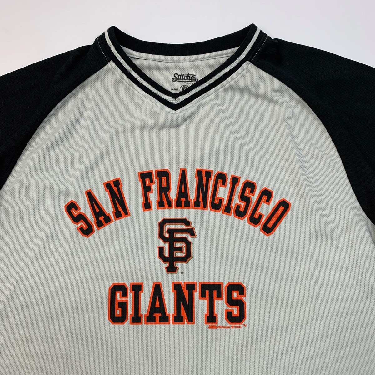 Stitches San Francisco Giants T Shirt Mens L Large Grey Black MLB