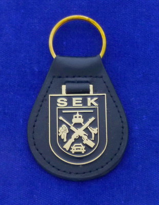 Leder-Schlüsselanhänger mit SEK Symbol GSG9 MEK #TLN