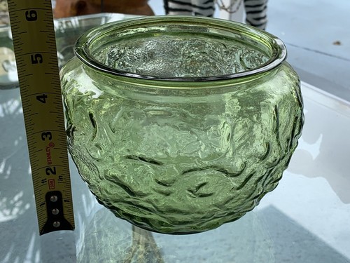 Vintage E.O Brody Company Green Glass Bowl Jar 5” Candy Centerpiece Bowl USA - Picture 6 of 10