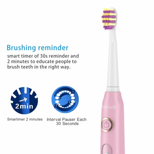 Fairywill Cepillos de Dientes Electricos Sónico con 4 Cabezal Cepillo Electrico - Imagen 5 de 9