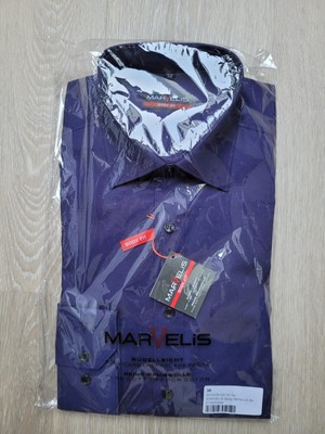 Marvelis Body Fit Hemd in lila, Größe 38, neu und ungetragen