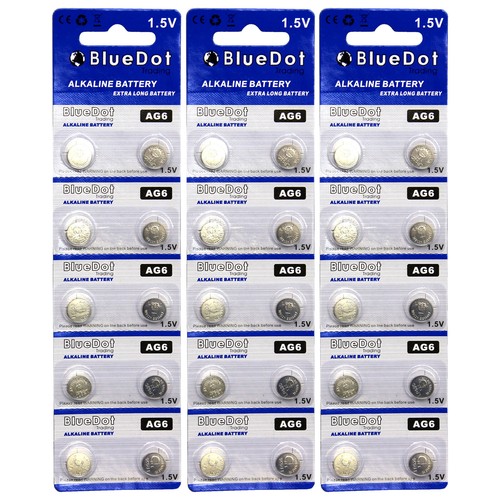 30 x BlueDot AG6 371A 371 370 SR69 LR920 SR920 SR920SW Alkaline Watch  Battery US | eBay