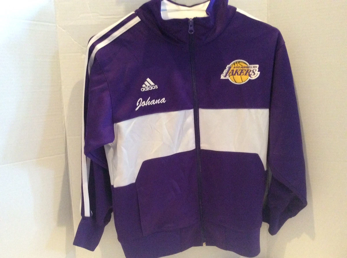 Adidas NBA Los Angeles Lakers Purple White Warmup Jacket Youth Small Johana D1