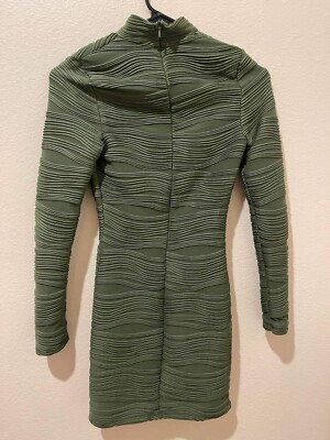 New Fashion Nova Olive Green Long Sleeve Bodycon Light Sweater Dress SM |  eBay