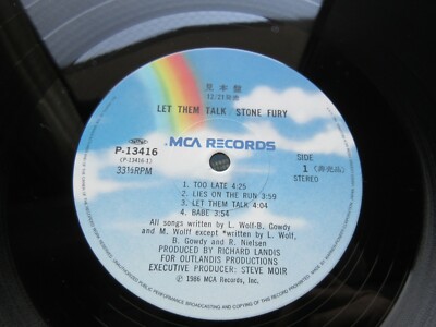Stone Fury Let Them Talk Japan Promo Vinyl LP with OBI P-13416
