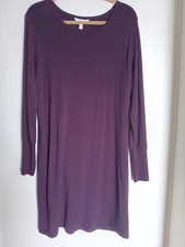 ATHLETA Crossover Sweatshirt Dress Size Medium Plum Color Cut Out Back NICE