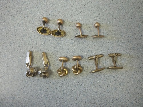 Vintage Cufflinks 5 sets Brass copper cufflinks - Picture 3 of 3