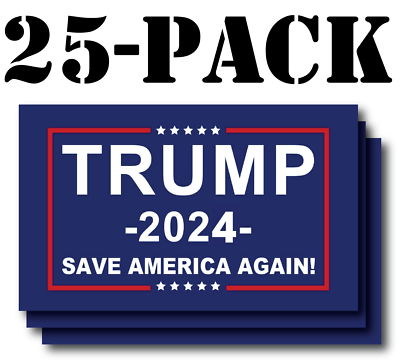 Thank You Trump 2024 Save America Again Bumper Sticker - Blue Vinyl Decal 3.75x7.5