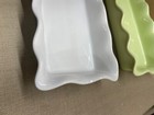 Mikasa Stoneware Pair Long Vintage Ruffles Style Green and White TWC11 & TWC12 — photo 2