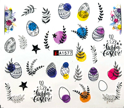 OSTERN Nagelsticker Nail Art Wasser Transfer Tattoo Hase Eier A1577-0970