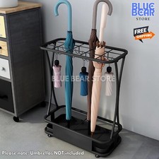Metal Umbrella Holder Entryway Umbrella Stand Rack Cane Walking Stick Rack Black